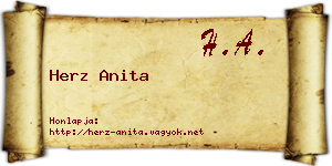 Herz Anita névjegykártya